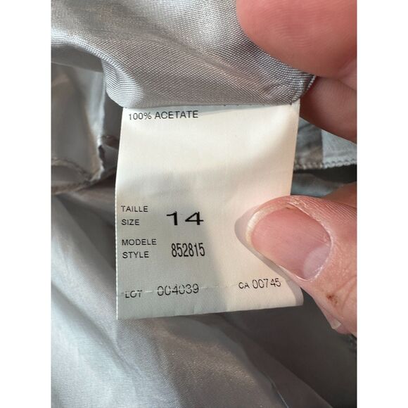 JS Collections A-Line Maxi Skirt Silver Gray Size 14 - Picture 5 of 7